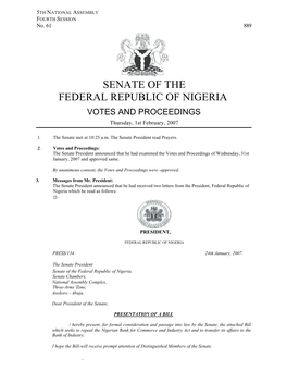 Senate of the Federal Republic of Nigeria, Senate Chambers, National Assembly Complex, Three-Arms 'Zone, Asokoro - Abuja