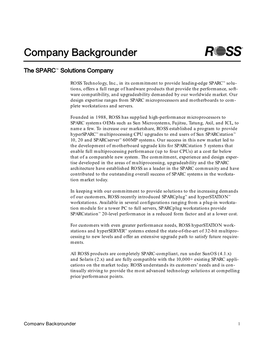 Company Backgrounder R