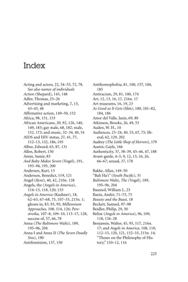 225 Acting and Actors, 22, 54–55, 72, 78. See Also Names of Individuals