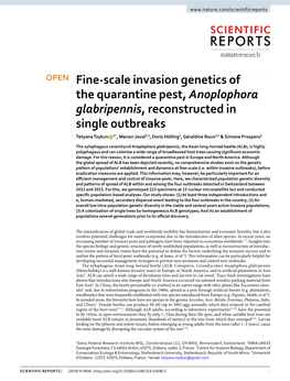 Fine-Scale Invasion Genetics of the Quarantine Pest, Anoplophora Glabripennis, Reconstructed in Single Outbreaks