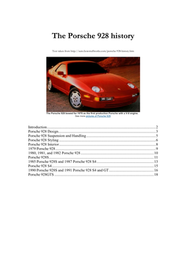 The Porsche 928 History