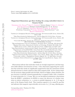 Magnetized Filamentary Gas Flows Feeding the Young Embedded