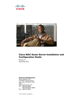 Cisco NAC Guest Server Installation and Configuration Guide, Release 2.1