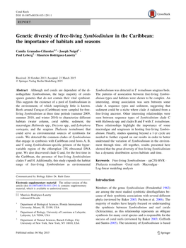 Genetic Diversity of Free-Living Symbiodinium in the Caribbean: the Importance of Habitats and Seasons