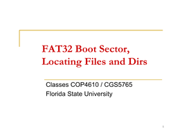 Project 3: FAT32 Boot Sector, Locating Files and Dirs