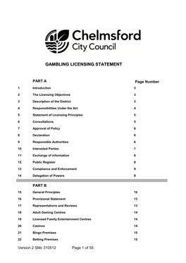 Gambling Statement of Policy (2019 to 2022(