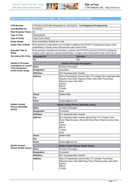 CTRI Trial Data