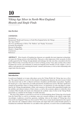 Viking-Age Silver in North-West England: Hoards and Single Finds