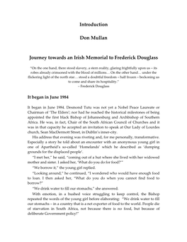 Introduction Don Mullan Journey Towards an Irish Memorial To