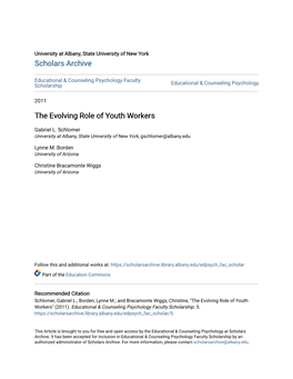 The Evolving Role of Youth Workers