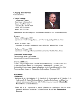 Greg Z CV May 2015