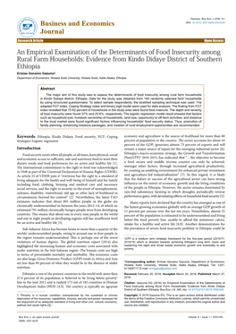 An Empirical Examination of the Determinants of Food Insecurity