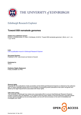 Toward 959 Nematode Genomes