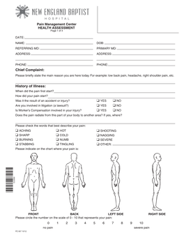 Chief Complaint: History of Illness