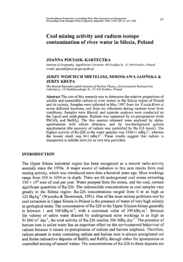 Coal Mining Activity and Radium Isotope Contamination of River Water in Silesia, Poland