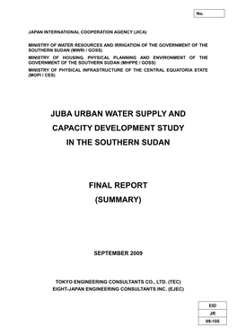 Juba Urban Water Supply and Capacity Development Study in the Southern Sudan