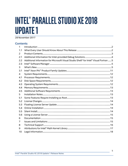 Intel® Parallel Studio XE 2018 Update 1 Release Notes