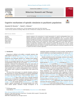 Cognitive Mechanisms of Episodic Simulation in Psychiatric Populations