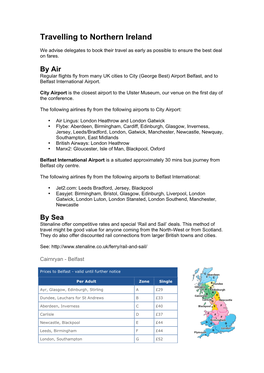 Northern Ireland Travel Information