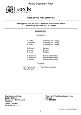 (Public Pack)Agenda Document for West (Outer) Area Committee, 04