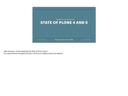 State of Plone 4 and 5