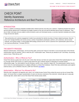 Identity Awareness Reference Architecture and Best Practices