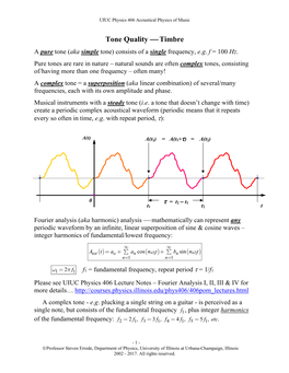 Tone Quality  Timbre