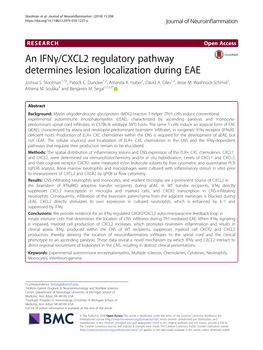 An Ifnγ/CXCL2 Regulatory Pathway Determines Lesion Localization During EAE Joshua S