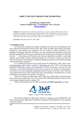 About 3Mf File Format for 3D Printing