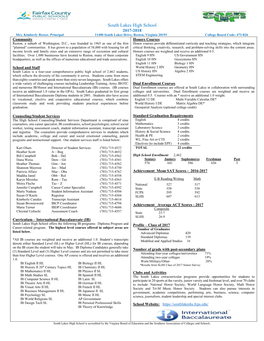 Look at the Academic Profile of SLHS