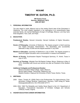 TIMOTHY W. EATON, Ph.D