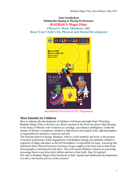 Bauhaus Magic Flute Press Release