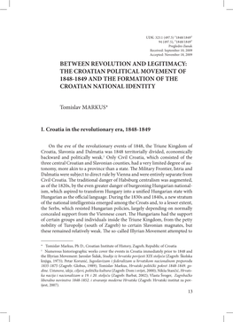 The Croatian Political Movement of 1848-1849 and the Formation of the Croatian National Identity