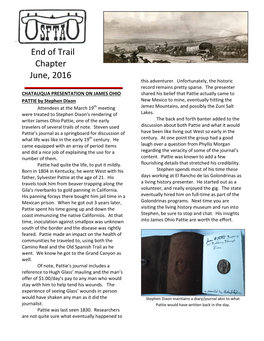 End of Trail Chapter June, 2016