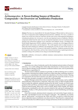Actinomycetes: a Never-Ending Source of Bioactive Compounds—An Overview on Antibiotics Production