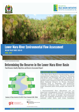 Lower Mara River Environmental Flow Assessment NELSAP POLICY BRIEF 2020-01 APRIL 2020