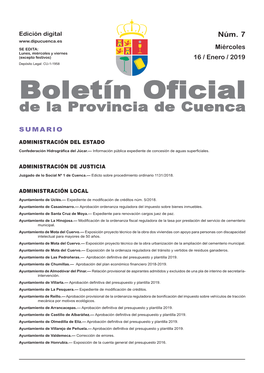 Boletín Oficial De La Provincia De Cuenca Sumario Administración Del Estado