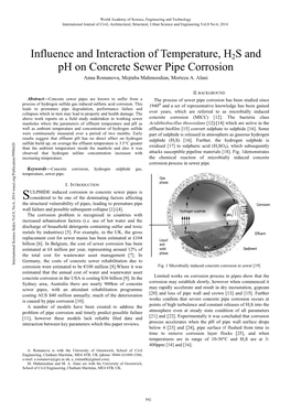 Influence and Interaction of Temperature, H2S and Ph On