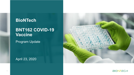 Biontech BNT162 COVID-19 Vaccine