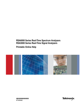Spectrum Analyzers RSA5000 Series Real-Time Signal Analyzers ZZZ Printable Online Help