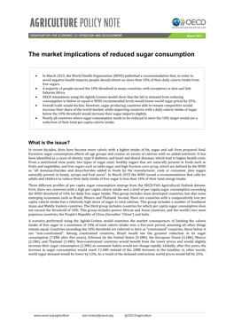 The Market Implications of Reduced Sugar Consumption