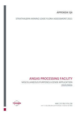 Angas Processing Facility Miscellaneous Purposes License Application 2019/0826