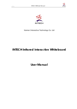 INTECH Infrared Interactive Whiteboard User Manual