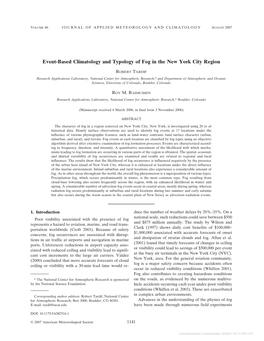 Event-Based Climatology and Typology of Fog in the New York City Region