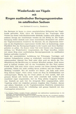 Wiederfunde Von Vögeln Mit Ringen Ausländischer Beringungszentralen Im Ostelbischen Sachsen