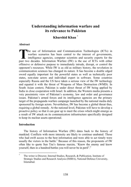 Understanding Information Warfare and Its Relevance to Pakistan