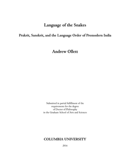 Prakrit, Sanskrit, and the Language Order of Premodern India