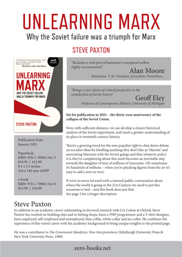 Why the Soviet Failure Was a Triumph for Marx STEVE PAXTON