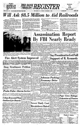 & Million to Aid Railroads Assassination Report by FBI Nearly