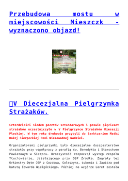 V Diecezjalna Pielgrzymka Strażaków.,Intensywne Opady Deszcz